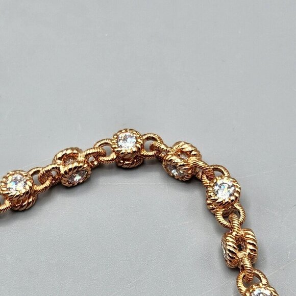 Rose Gold Tone Matching 925 Silver Bracelets Cubic Zirconia Thailand Lot of 2 - Picture 4 of 10